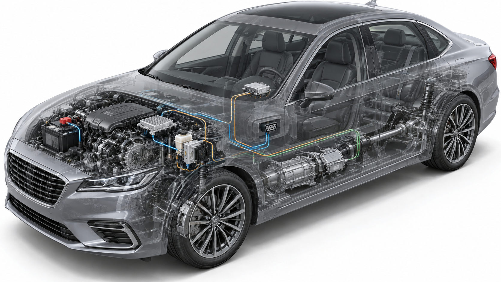 Illustration systèmes électroniques voiture